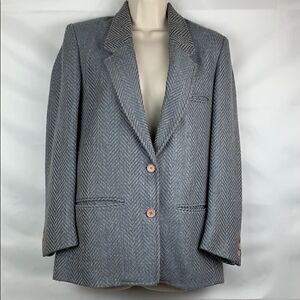 Daniel Hechter wool blend blue and tan blazer